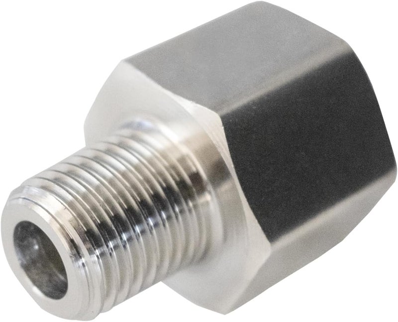 Goldpea Stainless Steel 304 M10*1 Female Thread x 1/4" NPT Male Adapter Metric Convert NPT Pipe Fiiting for Pressure Gage 1pc - Image 2